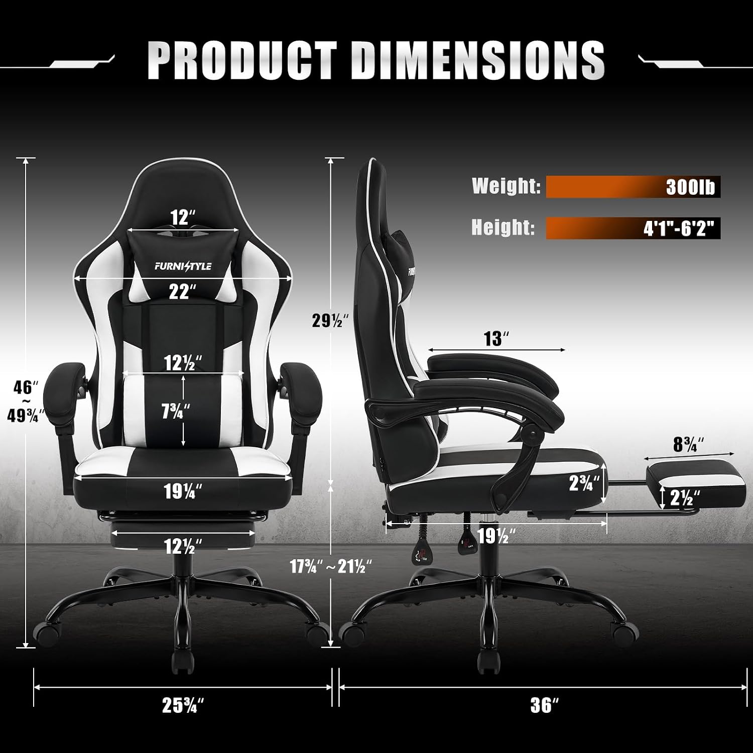 Gaming Chair with Footrest, Vi - Video Games recension och pris